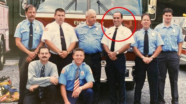 Corey Comperatore, circled, in a firefighting group. Picture: Facebook