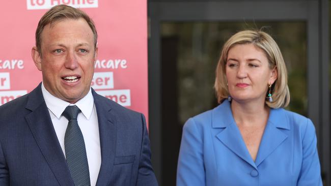 Labor frontbenchers Steven Miles and Shannon Fentiman during the October 2024 state election campaign. Picture: Adam Head