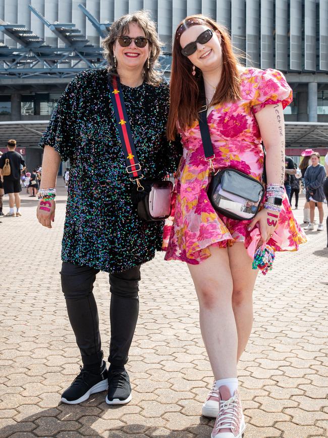 SYDNEY, AUSTRALIA - Daily Telegraph Photos February 26, 2024: Barbara and Ainslie at Taylor Swift's The Eras Tour concert held at Accor Stadium in Sydney. Picture: Christian Gilles