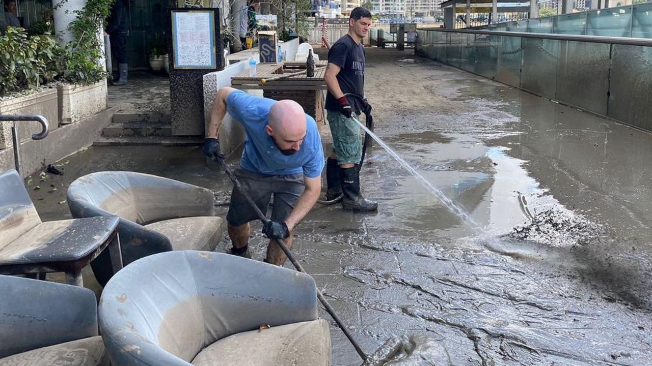 Massimo Restaurant and Bar in Brisbane City continues its clean-up after being destroyed by flood waters.