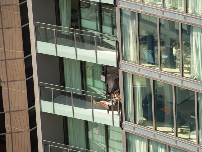 26-07-2021 Inside The Westin Brisbane hotel where Queensland premier Annastacia Palaszczuk (not pictured) is staying while she quarantines for two weeks after returning from Japan. UNSURE WHO IS IN QUARANTINE AND WHO LIVES THERE.PICTURE: Brad Fleet