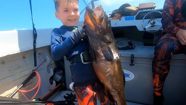 Five-year-old Ocean Sercombe one of the youngest freedivers and spearfishers in the world