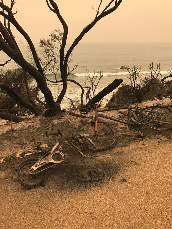 The aftermath of the blaze in Mallacoota.