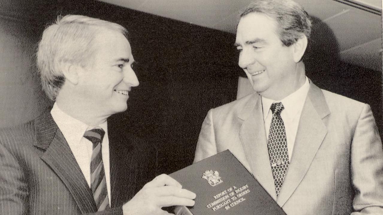 Tony Fitzgerald QC with former premier Mike Ahern in 1989.