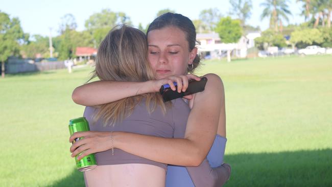 Friends of Krystle, Madison Gill and Sam Bailey. Picture: Nicola McNamara