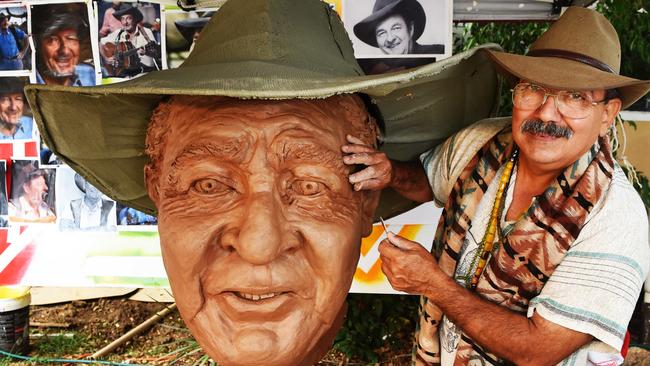 Dr Daliri with a statue he created for the culture fest.