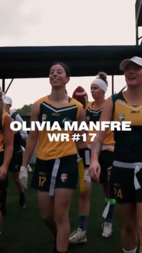 Aussie flag football star Olivia Manfre 