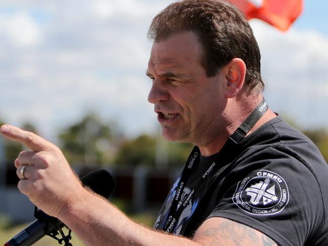 The CFMEU’s John Setka apologised for using his children in an explicit social media attack on the Australian Building and Construction Commission. Picture: Stuart McEvoy