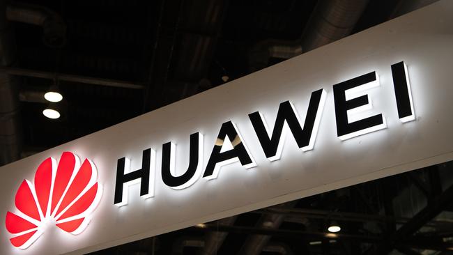 A Huawei logo as seen during the Consumer Electronics Expo in Beijing in 2019. Picture: AFP