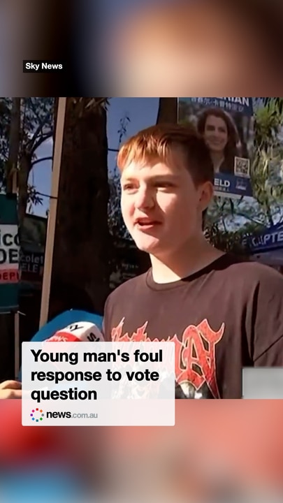 Young man's foul response to vote question