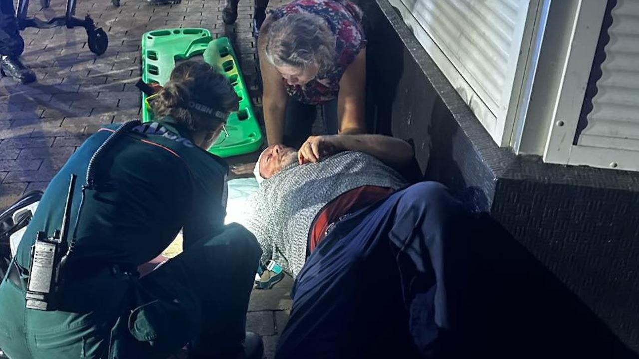Alice Springs local and Dingo Cubs rugby club committee member Aaron Blacker on the floor of Todd St after he was assaulted in the Alice Springs CBD in March, 2025. Picture: Supplied