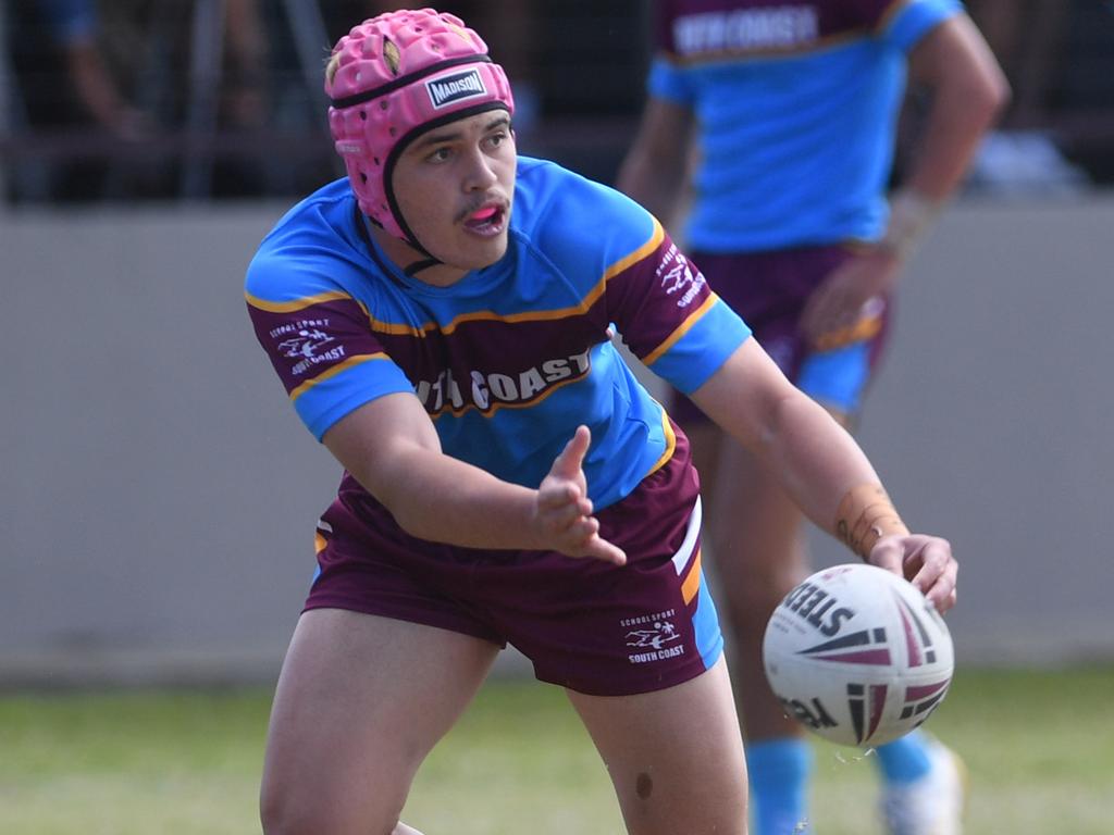 South Coast's Isaiah Fagalilo in the Queensland School Rugby League Championship Finals. Picture: Evan Morgan