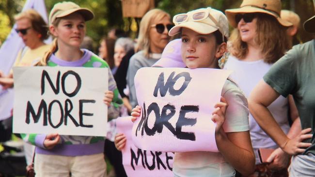 Domestic violence march in Sydney on Saturday. Picture: Sam Ruttyn