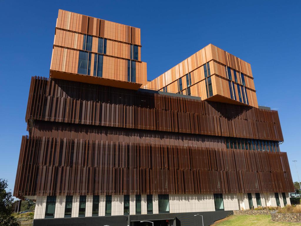 The hospital’s award-winning design includes an ECG incorporated into its facade. Picture: Jason Edwards