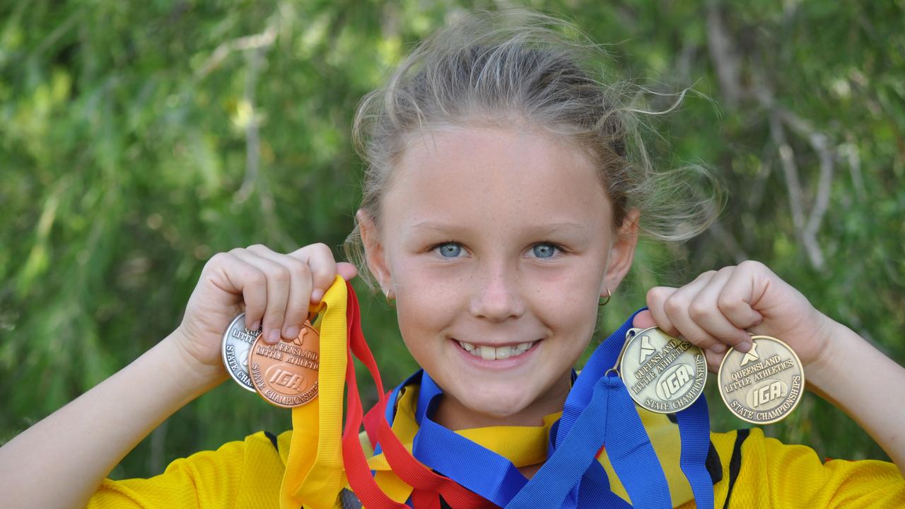 Riley Day as a budding star in Little Athletics