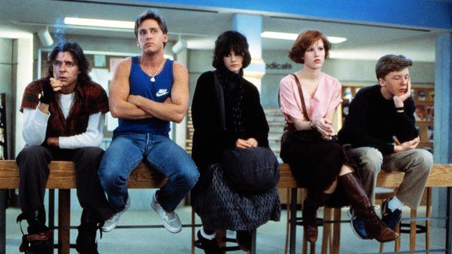 The cast of ‘The Breakfast Club’ (L-R) Judd Nelson, Emilio Estevez, Ally Sheedy, Molly Ringwald and Anthony Michael Hall. Photo: Universal Pictures/Courtesy Everett Collection.