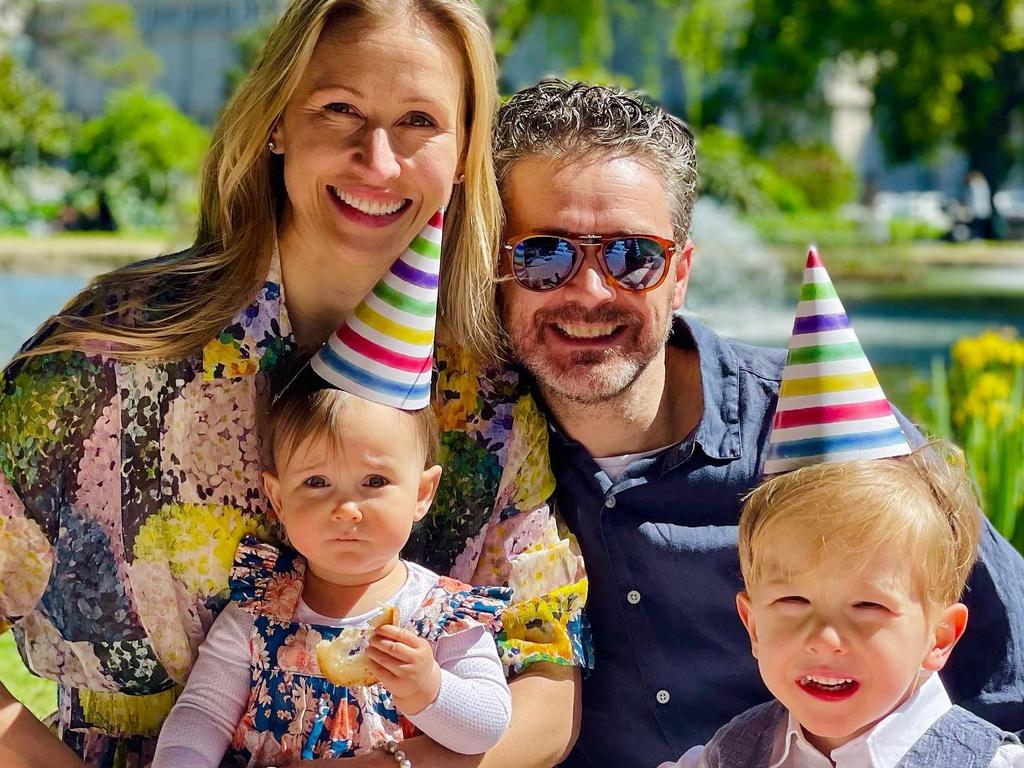 Jock Zonfrillo and wife Lauren and their two kids Alfie and Isla. Picture: jockzonfrillo/facebook