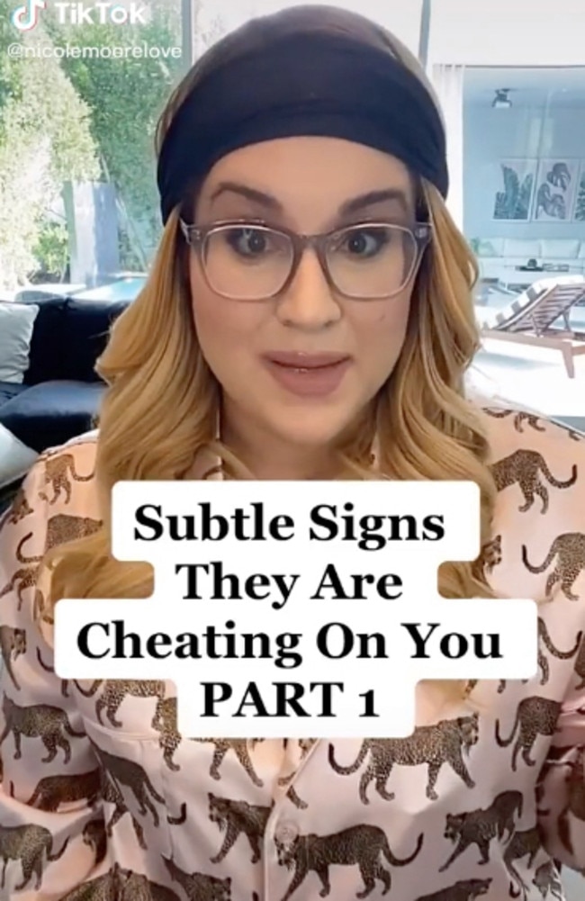 An expert has revealed the signs your partner could be cheating. Picture: TikTok/nicolemoorelove