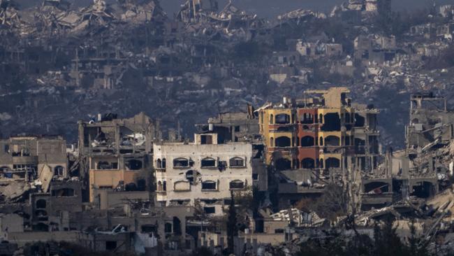 Destroyed buildings by Israeli bombardments inside the Gaza Strip. Picture: AP Photo