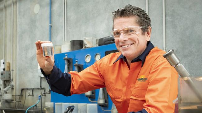 Renascor Resources' David Christensen with graphite samples. Picture: Don Brice