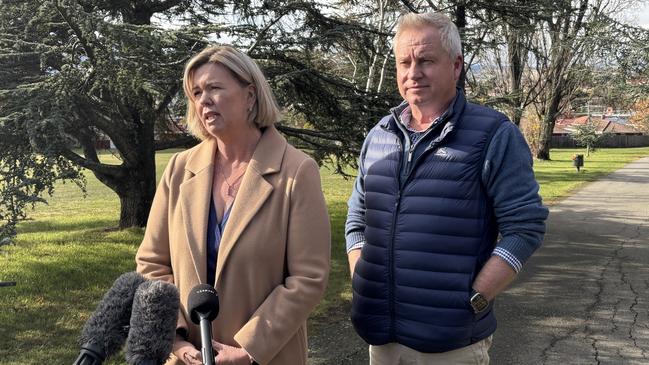 Former federal Bass MP Bridget Archer with Premier Jeremy Rockliff. Picture: Alison Foletta