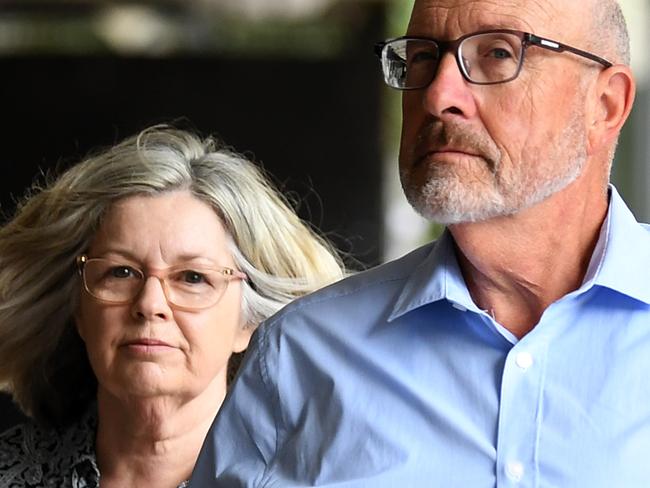 SYDNEY, AUSTRALIA - NCA NewsWire Photos DECEMBER, 17, 2020: Therese O'Brien (left) and Mark O'Brien arrive at the Downing Centre court in Sydney. Picture: NCA NewsWire/Joel Carrett