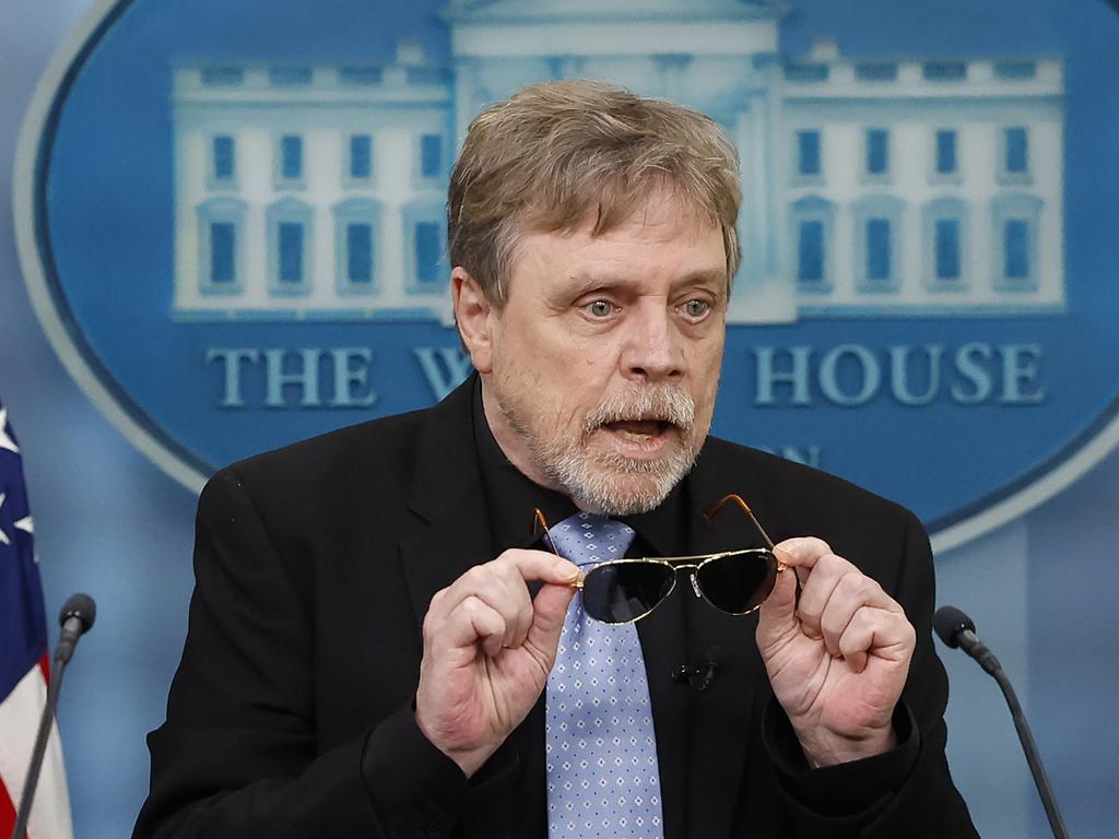 Actor Mark Hamill thanked Mr Biden for his service. Picture: Kevin Dietsch/Getty Images