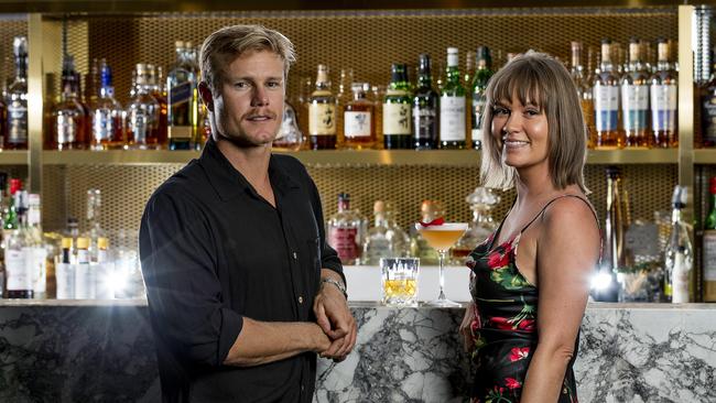 Hayden White and Ashleigh Harris, at Nineteen at the Star in Broadbeach. Picture: Jerad Williams