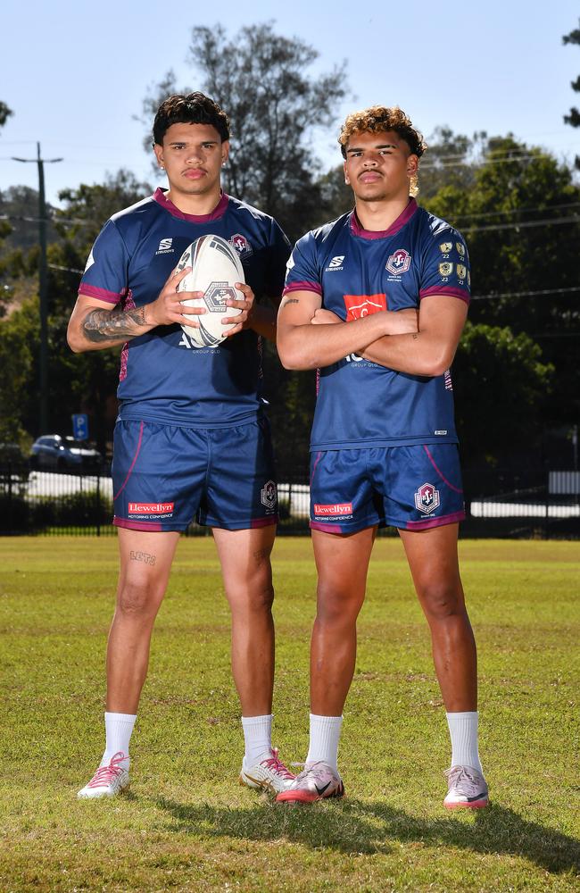 Ipswich State High 2024 graduates Tarell Indich and Chris Simpson. Picture, John Gass