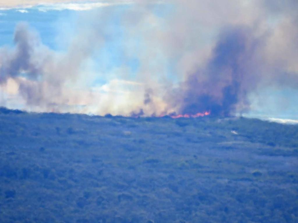 Smoke from a fire in Scamander. Picture: Lumera Eco Chalets, St Marys