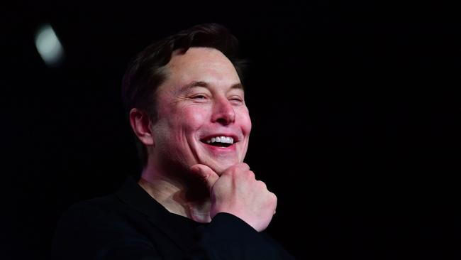 Tesla CEO Elon Musk reacts at the unveiling of the Tesla Model Y in Hawthorne, California. Picture: AFP