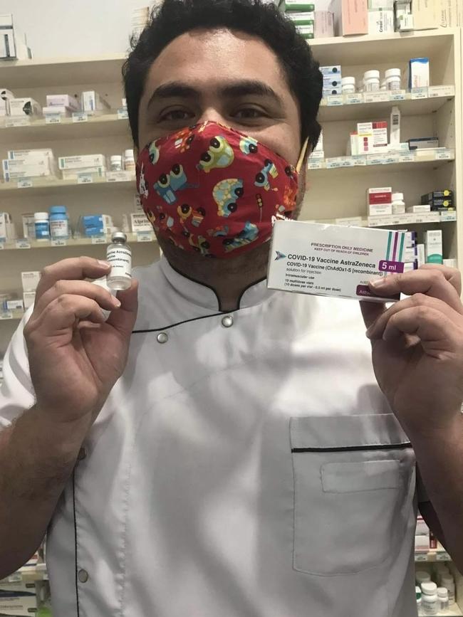 Pharmacist James Smith, co-owner of Coraki Pharmacy, with some of the Astra Zeneca Covid doses offered to Northern Rivers residents.