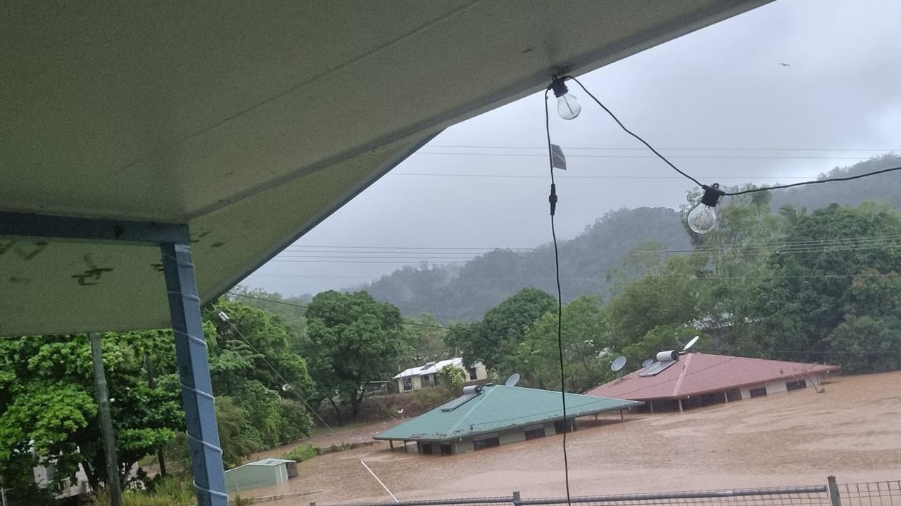 Properties under water at Wujal Wujal after the Bloomfield River burst its banks. Photo Supplied Facebook