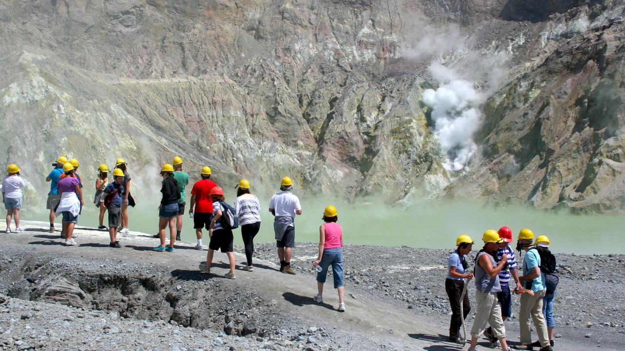 A Wednesday October 2, 2019 file photo of visitors to White Island, New Zealand. Picture: AAP Image/SNAP, Richard Moore.