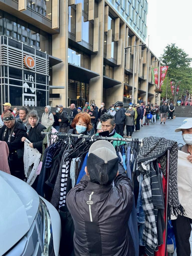 The queues stretch down Martin Place. Picture: Facebook.