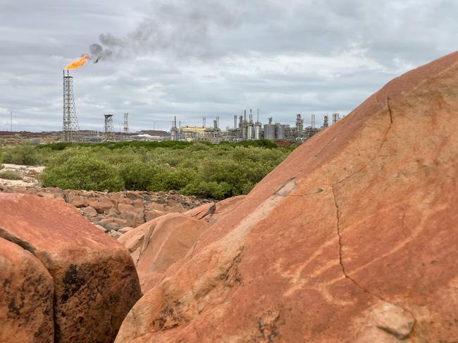 Rock art pictured at Murujuga. Picture: Save Our Songlines