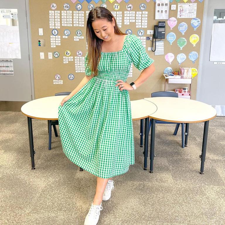 green gingham