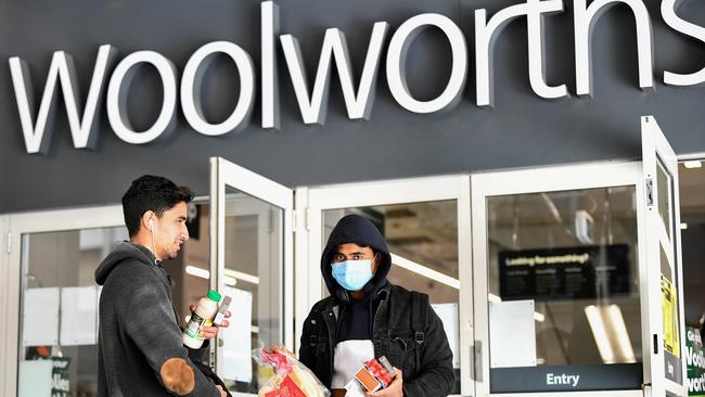 Shoppers at the Woolworths store in Town Hall, Sydney. Picture: Bianca De Marchi/NCA NewsWire