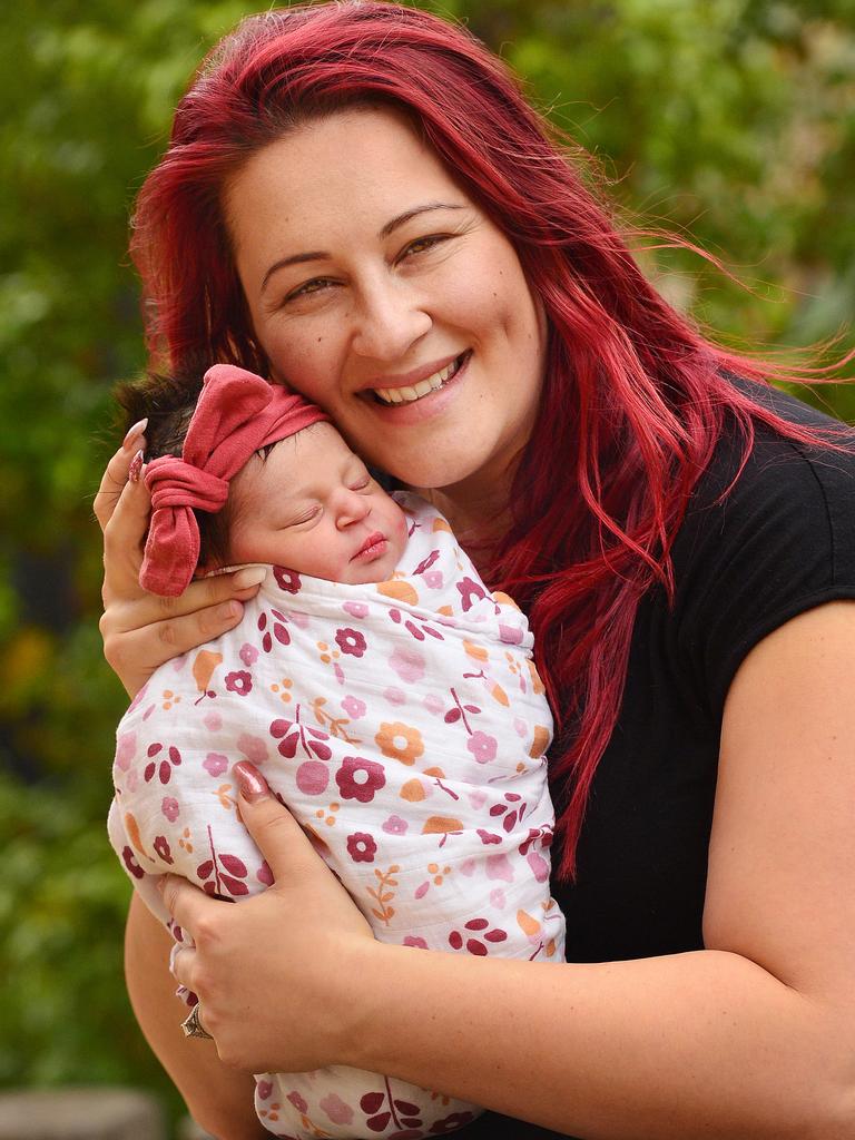 Maria Solaka with baby Eliana. Picture: Nicki Connolly