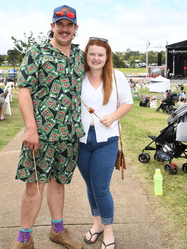 Tom Lasker and Alicia Ellis. Meatstock Festival, Toowoomba showgrounds. April 2022