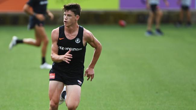 Draftee Sam Walsh was Carlton’s best player in the practice match against the Hawks on Thursday.