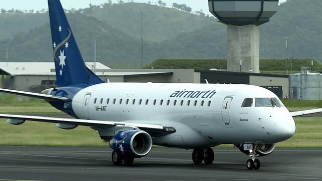 First Airnorth flight between Darwin, Townsville and Gold Coast arrives at Townsville Airport. Picture: Evan Morgan