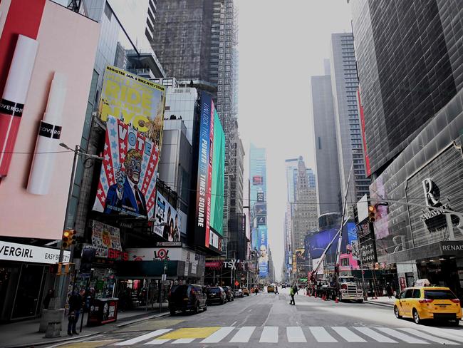 New York was one of many US states under stay-at-home orders at the beginning of the pandemic in 2020. Picture: Johannes Eisele/ AFP.