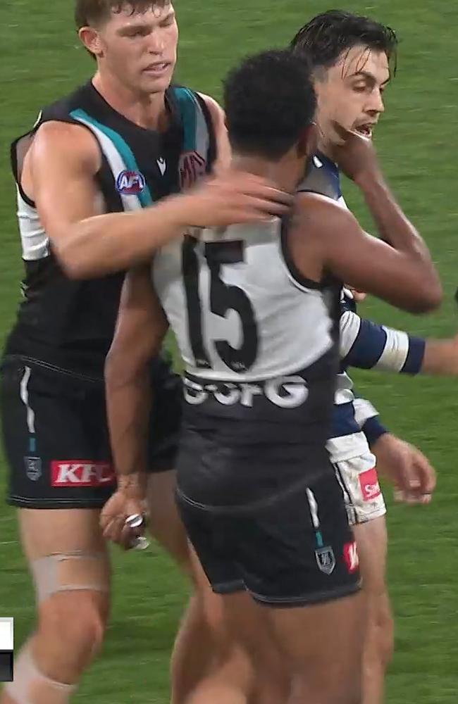 Rioli and Brad Close in 2024. Picture: Fox Footy