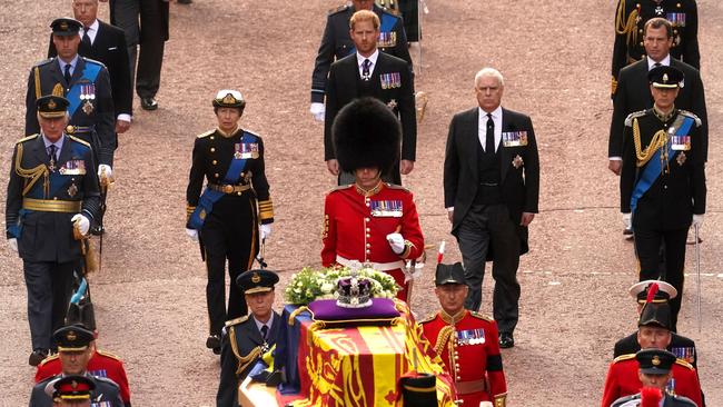 The walk of the Queen’s coffin went for 38 minutes but the streets were shut down for hours. Picture: Victoria Jones/AFP