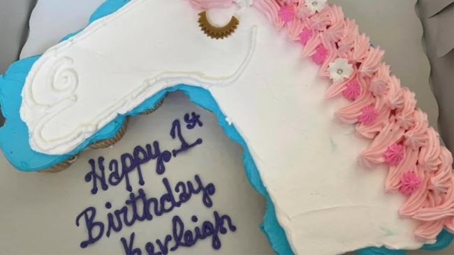 Kevleigh's name was a family affair until her parents shared her birthday cake on the internet. Photo: Facebook