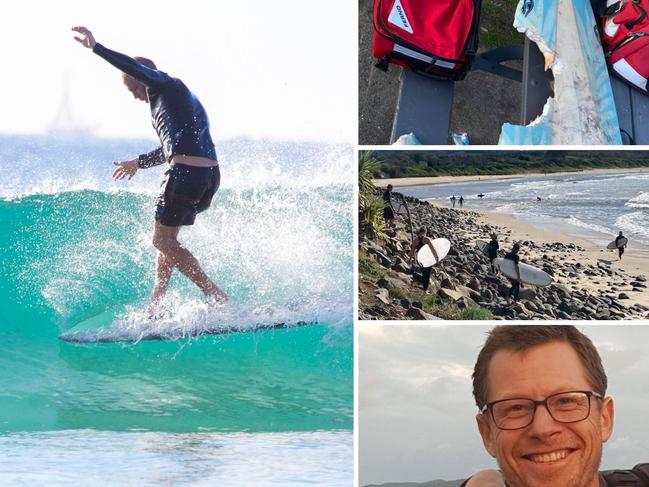 Sunshine Coast surfer Joe Hoffman faces a long road ahead as he recovers from a shark bite at Crescent Head. Victorian school teacher Glenn Hood was one of the first on scene who helped save Joe's life on the beach.