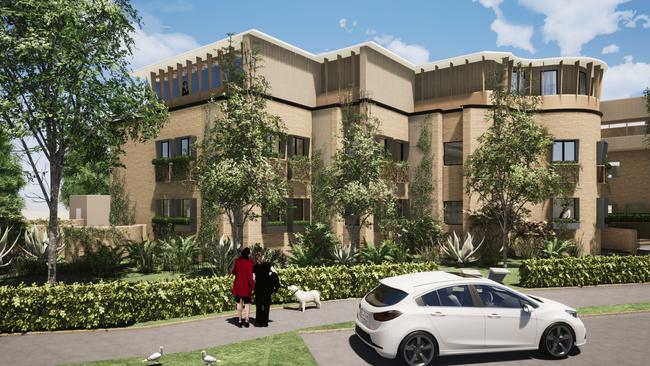 An artist’s impression of the proposed redevelopment. Neighbouring residents say the existing building it already “in the wrong spot”. Picture: supplied