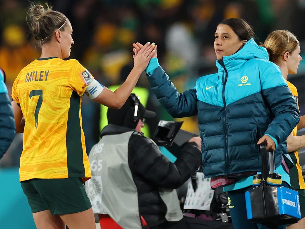 Catley stepped in as skipper for the injured Sam Kerr. (Photo by Cameron Spencer/Getty Images)