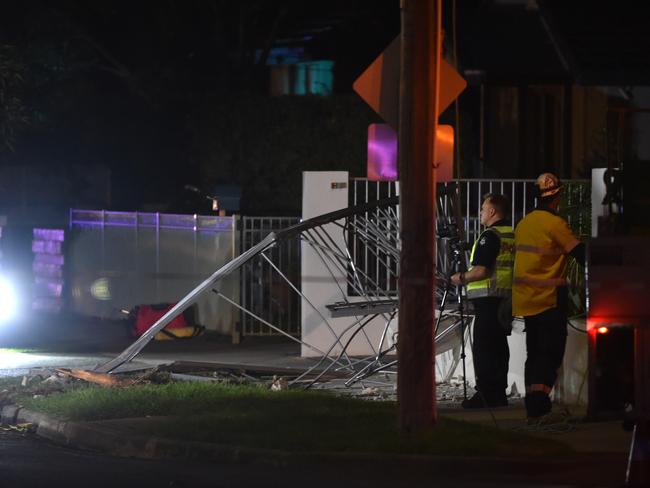 A wrecked fence next to where the plane finished up. Picture: Jay Town